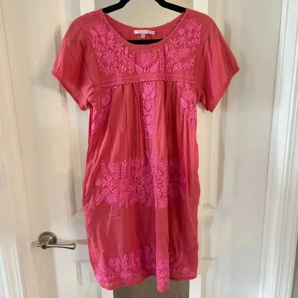 Calypso St. Barth Short Sleeve Embroidered Dress Size XS Color Pink - Picture 2 of 6